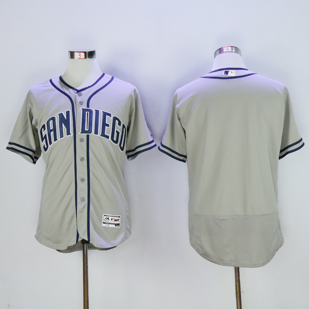 Men San Diego Padres Blank Grey Elite MLB Jerseys->san diego padres->MLB Jersey